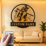 Cartel LED de Bombero Personalizado | Arte Mural de Metal Personalizado | Decoración de Estación de Bomberos y Regalo de Héroe | Lazer Dizayn Co