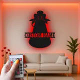 Custom Angel Bell Led Light Metal Wall Art Personalized Holiday Gift Christmas Home Decor