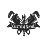 Custom Plumber LED Sign | Personalized Metal Tool Art | Workshop & Garage Decor | Pipe Wrench Wall Light