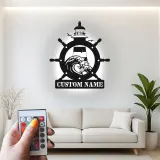 Cartel de metal de faro personalizado | Arte náutico LED personalizado | Decoración para casa de playa y salón