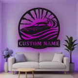 Cartel de metal personalizado con luz LED de yate, regalo de navegación personalizado para él, decoración náutica para man cave