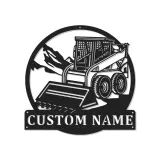 Custom Skid Steer Loader Metal Sign | Personalized LED Wall Art | Construction Equipment Decor for Operator Gift | Heavy Machinery Man Cave