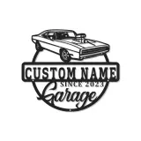 Personalisierte Muscle Car Schild | LED Metall-Wandkunst | Vintage Garagen Dekor | Individuelles Man Cave Geschenk | Lasergeschnittene Autoschilder