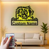 Custom Pekingese LED Sign | Personalized Dog Metal Wall Art | Pet Portrait Memorial Gift for Dog Lovers