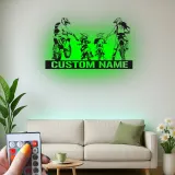 Custom Family Motocross Led Light Metal Wall Art Personalized Gift for Dirt Bike Enthusiasts Garage or Game Room Decor