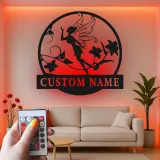 Personalisierte Feen-Namensschild | LED Metall-Wandkunst für das Babyzimmer | Individuelle Mädchenzimmer-Dekoration | Verzauberndes Geschenk mit Beleuchtung