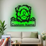 Cartel de metal LED personalizado de perro, regalo para amantes de las mascotas, decoración para salón o entrada 3