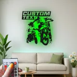 Custom Motocross Rider Led Light Metal Wall Art Personalized Gift for Dirt Bike Enthusiasts Garage or Man Cave Decor 2