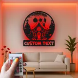 Décoration murale en métal LED personnalisée - Maison en pain d'épice