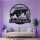 Arte mural de metal de manatí con LED | Cartel de nombre de vaca marina personalizado | Decoración náutica para casa de playa | Regalo de manatí de Florida
