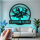 Insegna LED Personalizzata per Giocatrice di Softball | Insegna in Metallo Personalizzata per Camera delle Ragazze | Regalo per Atlete