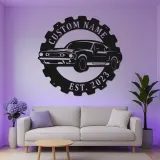 Insegna LED muscle car su misura | Arte da parete in metallo per garage | Arredo auto personalizzato | Regalo vintage per uomo