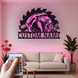 Custom Tool Set Led Light Metal Wall Art Personalized Gift for Handyman Garage Workshop Decor 4