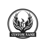 Phoenix Rising LED Metal Wall Art | Custom Name Firebird Sign | Mythical Home & Office Decor | Personalized Fantasy Lover Gift