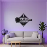 Personalisierte LED-Metallschild Banjo | Vintage Musikstudio-Dekor | Matte schwarze Wandkunst | Retro-Geschenk für Musiker