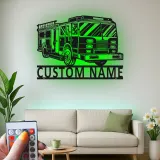 Cartel de metal de camión de bomberos personalizado | Arte mural LED personalizado para regalo de bombero | Decoración de estación de bomberos y man cave