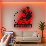 Custom Football Helmet LED Sign | Personalized Metal Wall Art for Game Room | Sports Fan Gift | Man Cave Decor