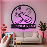 Cartel LED de micrófono personalizado | Decoración de estudio de grabación personalizada | Arte mural de músico y regalo para cantantes