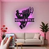 Custom Snowmobile Metal Sign | Personalized LED Wall Art for Man Cave | Extreme Winter Sports Rider Gift