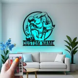 Personalized MMA Fighter Metal Sign | LED Wall Art for Gym & Home | Custom Martial Arts Decor | Gift for Athlete Coach