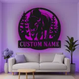 Décoration murale en métal LED personnalisée Bison Cadeau faunique pour les amoureux de la nature Décor de chalet rustique