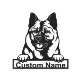 Custom Akita Led Light Metal Wall Art Personalized Dog Lover Gift Living Room Pet Decor
