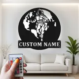 Décoration murale en métal avec rétroéclairage d'astronaute - Cadeau pour amoureux de l'espace, décoration de chambre ou de bureau