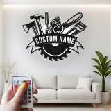 Cartel de metal personalizado con luz LED de juego de herramientas regalo para el manitas decoración de garaje taller 6