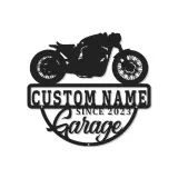 Insegna in metallo personalizzata per garage motociclistico con luce LED regalo per motociclisti decorazione per garage