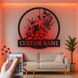 Insegna in Metallo LED Personalizzata a Tema Camaleonte - Regalo Unico per Amanti dei Rettili per Decorare la Camera o il Soggiorno 2