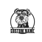 Arte de Metal LED de Schnauzer Personalizado | Decoración de Pared de Retrato de Mascota Personalizada | Regalo Único para Amantes de los Perros | Acento Moderno para el Hogar