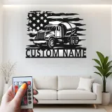 Custom Cement Mixer Truck Led Light Metal Wall Art Personalized Gift for Construction Enthusiast Garage or Workshop Decor