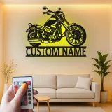 Insegna in metallo LED personalizzata per motociclette - Regalo per motociclisti, decorazione per garage o man cave 3
