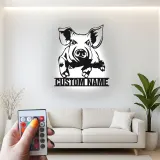 Cartel de cerdo personalizado | Arte mural de metal LED | Decoración de granja moderna | Regalo para amantes de cerdos para guardería y cocina