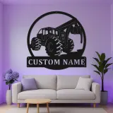 Cartel de metal personalizado para skidder | Arte mural de metal LED para cabaña | Regalo personalizado para leñadores y decoración forestal