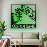 Insegna in metallo LED Duo Pollo Personalizzata Regalo per Cucina o Decorazione da Fattoria