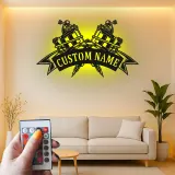 Insegna per Macchina dei Tatuaggi Personalizzata | Arte Murale in Metallo LED per Decorazione Studio Tatuaggi | Regalo per Artista del Tatuaggio