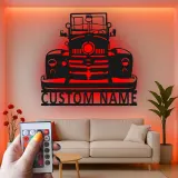 Personalisierte Vintage-Truck LED-Licht Metall-Wandkunst Geschenk für Auto-Enthusiasten Garagen-Dekor