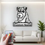 Insegna in metallo LED personalizzata Schnauzer regalo per amanti dei cani decorazione per soggiorno