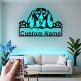Cartel de metal LED de raza de perro personalizado Regalo para dueños de mascotas Decoración para salón o entrada 3