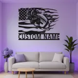 Cartel metálico personalizado de jugador de fútbol americano | Decoración mural LED para habitación infantil | Decoración deportiva con nombre a medida | Regalo para deportistas