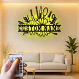 Enseigne de salon personnalisée | Décoration murale LED en métal pour coiffeur | Décor de studio beauté | Cadeau pour coiffeur