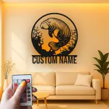 Arte da Parete Manatee in Metallo Personalizzata | Insegna LED per Mucca di Mare | Decorazione Nautica per Amanti dell'Oceano