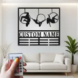 Décoration murale en métal LED personnalisée pour danseurs de cerceau aérien - Cadeau unique pour les passionnés de danse, décoration de studio ou de maison