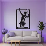 Insegna LED personalizzata per tennista | Arte murale in metallo su misura | Decor sportivo per la stanza | Regalo per atleta