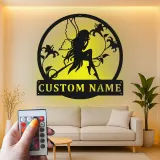 Personalisierte Feen-Silhouette-LED-Metall-Wandkunst – zauberhaftes Geschenk für Sie, für Schlafzimmer oder Gartendeko