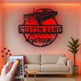Custom Classic Car Led Light Metal Wall Art Personalized Garage Gift for Him Man Cave Decor 4