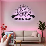 Personalized Wild Boar Hunting Sign | LED Metal Wall Art | Custom Hunter Name Decor for Cabin & Man Cave | Gift for Hunter
