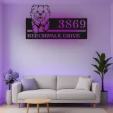 Custom Chow Chow Address Led Light Metal Wall Art Personalized Dog Lover Gift Outdoor Home Decor