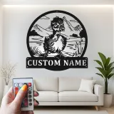 Insegna in metallo LED personalizzata con anatroccolo - Regalo per nursery, decorazione camera baby animale